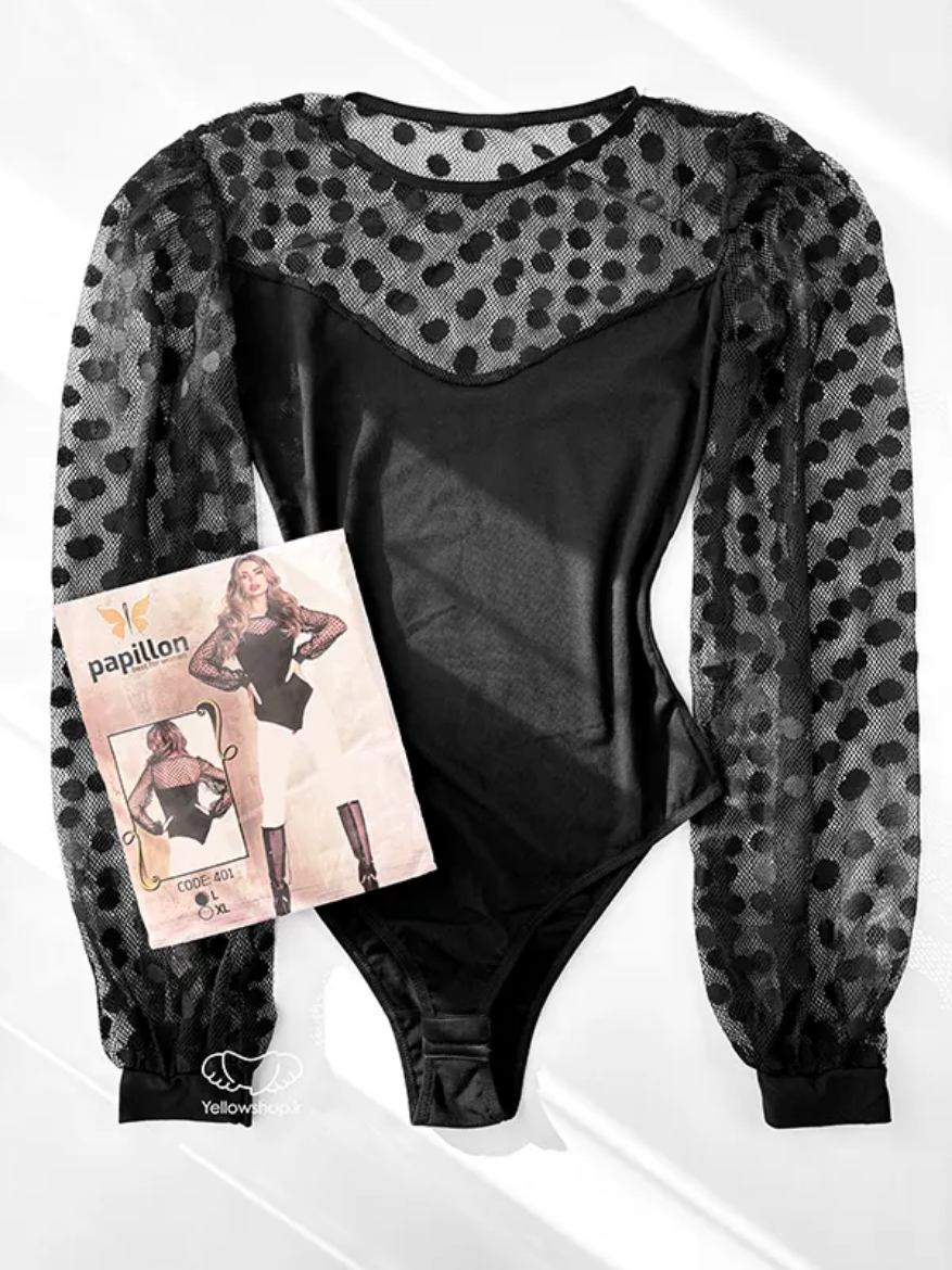 تصویر  بادی مجلسی توری طرح خال خال